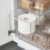 image:imagemDesign Plastic Stackable Bathroom Storage Organizer Bin Containers with Front Pull Drawer for Bathroom Countertop Vanity Closet Shelves  Holder for Accessories Lumiere Collection Set of 3 Clear8 x 12 x 6 Pack of 8