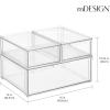 image:imagemDesign Plastic Stackable Bathroom Storage Organizer Bin Containers with Front Pull Drawer for Bathroom Countertop Vanity Closet Shelves  Holder for Accessories Lumiere Collection Set of 3 ClearMixed Sizes Pack of 3