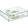 image:imagemDesign Plastic Stackable Bathroom Storage Organizer Bin Containers with Front Pull Drawer for Bathroom Countertop Vanity Closet Shelves  Holder for Accessories Lumiere Collection Set of 3 Clear12 x 16 x 4 Pack of 1