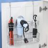 image:imagemDesign Metal Over Door Bathroom Hair Care amp Styling Tool Organizer Storage Basket for Hair Dryer Flat Irons Curling Wands Hair Straighteners  Hang InsideOutside Cabinet Doors  ChromeChrome