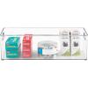image:imagemDesign Plastic Home Office Organizer  Basket Storage Holder Bin with Handles for Desk Cupboard Cabinet or Rolling Cart Shelves  Holds Notebooks Files  Ligne Collection  4 Pack  Clear16 x 6 x 5 Pack of 2