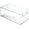 image:imagemDesign Plastic Home Office Organizer  Basket Storage Holder Bin with Handles for Desk Cupboard Cabinet or Rolling Cart Shelves  Holds Notebooks Files  Ligne Collection  4 Pack  Clear145 x 8 x 6 Pack of 2