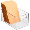 image:imagemDesign Plastic Home Office Organizer  Basket Storage Holder Bin with Handles for Desk Cupboard Cabinet or Rolling Cart Shelves  Holds Notebooks Files  Ligne Collection  4 Pack  Clear10 x 6 x 5 Pack of 4