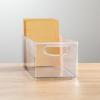 image:imagemDesign Plastic Home Office Organizer  Basket Storage Holder Bin with Handles for Desk Cupboard Cabinet or Rolling Cart Shelves  Holds Notebooks Files  Ligne Collection  4 Pack  Clear16 x 6 x 5 Pack of 2