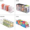 image:imagemDesign Plastic Home Office Organizer  Basket Storage Holder Bin with Handles for Desk Cupboard Cabinet or Rolling Cart Shelves  Holds Notebooks Files  Ligne Collection  4 Pack  Clear16 x 6 x 5 Pack of 2