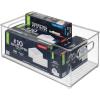 image:imagemDesign Plastic Home Office Organizer  Basket Storage Holder Bin with Handles for Desk Cupboard Cabinet or Rolling Cart Shelves  Holds Notebooks Files  Ligne Collection  4 Pack  Clear145 x 8 x 6 Pack of 2