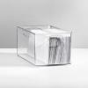 image:imagemDesign Plastic Home Office Organizer  Basket Storage Holder Bin with Handles for Desk Cupboard Cabinet or Rolling Cart Shelves  Holds Notebooks Files  Ligne Collection  4 Pack  Clear10 x 6 x 5 Pack of 4