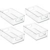 image:imagemDesign Plastic Home Office Organizer  Basket Storage Holder Bin with Handles for Desk Cupboard Cabinet or Rolling Cart Shelves  Holds Notebooks Files  Ligne Collection  4 Pack  Clear10 x 6 x 3 Pack of 4
