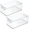 image:imagemDesign Deep Plastic Storage Organizer Container Bin Bath and Shower Organization for Cabinet Cupboard Shelves Counter or Closet  Holds Shampoo Vitamins Ligne Collection 2 Pack Clear