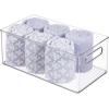 image:imagemDesign Plastic Bathroom Storage Container Bins w Handles  Closet Cabinet Vanity Cupboard Shelf Organization Hair Tools Accessory Organizer  Ligne Collection Clear 10x4x3 Pack of 2146 x 81 x 6 Pack of 4
