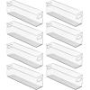 image:imagemDesign Plastic Bathroom Storage Container Bins w Handles  Closet Cabinet Vanity Cupboard Shelf Organization Hair Tools Accessory Organizer  Ligne Collection Clear 10x4x3 Pack of 25 x 375 x 16 Pack of 8