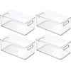 image:imagemDesign Plastic Bathroom Storage Container Bins w Handles  Closet Cabinet Vanity Cupboard Shelf Organization Hair Tools Accessory Organizer  Ligne Collection Clear 10x4x3 Pack of 2146 x 81 x 6 Pack of 4