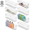 image:imagemDesign Plastic Bathroom Storage Container Bins w Handles  Closet Cabinet Vanity Cupboard Shelf Organization Hair Tools Accessory Organizer  Ligne Collection Clear 10x4x3 Pack of 25 x 375 x 16 Pack of 8