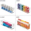 image:imagemDesign Plastic Bathroom Storage Container Bins w Handles  Closet Cabinet Vanity Cupboard Shelf Organization Hair Tools Accessory Organizer  Ligne Collection Clear 10x4x3 Pack of 25 x 375 x 16 Pack of 8