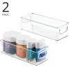 image:imagemDesign Plastic Bathroom Storage Container Bins w Handles  Closet Cabinet Vanity Cupboard Shelf Organization Hair Tools Accessory Organizer  Ligne Collection Clear 10x4x3 Pack of 210 x 4 x 3 Pack of 2