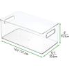 image:imagemDesign Plastic Bathroom Storage Container Bins w Handles  Closet Cabinet Vanity Cupboard Shelf Organization Hair Tools Accessory Organizer  Ligne Collection Clear 10x4x3 Pack of 2146 x 81 x 6 Pack of 4