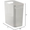 image:imagemDesign Plastic Slim Large 25 Gallon Trash Can Wastebasket Classic Garbage Container Recycle Bin for Bathroom Bedroom Kitchen Office Outdoor Waste Recycling  Aura Collection  Light PinkBlushLight Grey