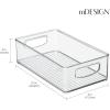 image:imagemDesign Small Plastic Bathroom Storage Container Bins with Handles for Organization in Closet Cabinet Vanity or Cupboard Shelf Accessory Organizer  Ligne Collection  2 Pack  Clear