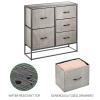 image:imagemDesign Tall Modern 5Drawer Dresser Storage Chest  Sturdy Steel Frame Wood Top Easy Pull Fabric BinsWood Handles  Organizer Unit for Bedroom Hallway Entryway Closets  BlackGraphite Gray