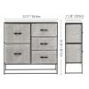image:imagemDesign Tall Modern 5Drawer Dresser Storage Chest  Sturdy Steel Frame Wood Top Easy Pull Fabric BinsWood Handles  Organizer Unit for Bedroom Hallway Entryway Closets  BlackGraphite Gray
