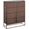 image:imagemDesign Wide Modern 8Drawer Dresser Storage Unit Sturdy Steel Frame Wood Top EasyPull Wood HandlesFabric Bins Organizer for Bedroom Hallway Entryway Closet Margo Collection Espresso Brown