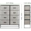 image:imagemDesign Wide Modern 8Drawer Dresser Storage Unit Sturdy Steel Frame Wood Top EasyPull Wood HandlesFabric Bins Organizer for Bedroom Hallway Entryway Closet Margo Collection BlackDark Gray