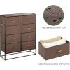 image:imagemDesign Wide Modern 8Drawer Dresser Storage Unit Sturdy Steel Frame Wood Top EasyPull Wood HandlesFabric Bins Organizer for Bedroom Hallway Entryway Closet Margo Collection Espresso Brown