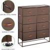 image:imagemDesign Wide Modern 8Drawer Dresser Storage Unit Sturdy Steel Frame Wood Top EasyPull Wood HandlesFabric Bins Organizer for Bedroom Hallway Entryway Closet Margo Collection Espresso Brown