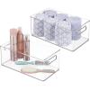 image:imagemDesign Deep Plastic Storage Organizer Container Bin Bath and Shower Organization for Cabinet Cupboard Shelves Counter or Closet  Holds Shampoo Vitamins Ligne Collection 2 Pack Clear