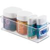 image:imagemDesign Plastic Bathroom Storage Container Bins w Handles  Closet Cabinet Vanity Cupboard Shelf Organization Hair Tools Accessory Organizer  Ligne Collection Clear 10x4x3 Pack of 210 x 4 x 3 Pack of 1