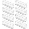 image:imagemDesign Plastic Bathroom Storage Container Bins w Handles  Closet Cabinet Vanity Cupboard Shelf Organization Hair Tools Accessory Organizer  Ligne Collection Clear 10x4x3 Pack of 25 x 375 x 16 Pack of 8