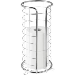 image:imagemDesign Metal Free Standing Toilet Paper Organizer Stand  3 Rolls of Jumbo Toilet Tissue Storage  Bathroom Decor Accessory for Under Sink Vanity and Inside Cabinet Shelf  Omni Collection ChromeChrome