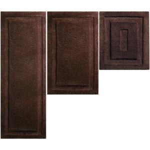 image:imagemDesign Microfiber Bath Mat Set  3 Piece Bathroom Rugs  NonSlip Floor Mats for After Bath Shower  Water Absorbent Machine Washable Bathroom Carpet Rugs  Hydra Collection  Set of 3 Dark BrownChocolate