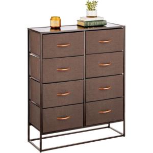 image:imagemDesign Wide Modern 8Drawer Dresser Storage Unit Sturdy Steel Frame Wood Top EasyPull Wood HandlesFabric Bins Organizer for Bedroom Hallway Entryway Closet Margo Collection Espresso Brown