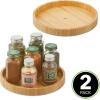 image:imagemDesign Bamboo Lazy Susan Turntable Food Storage Container for Cabinets Pantry Refrigerator Countertops Spinning Organizer for Spice Bottles Condiments Baking 9 Round Echo Collection NaturalPack of 1