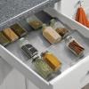 image:imagemDesign Expandable Plastic Deluxe Spice Rack Drawer Organizer for Kitchen Cabinet Drawers 3 Tier Slanted for Spice Jars Food Seasoning Bottle Storage Ligne Collection  ClearSmoke Tint