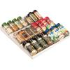 image:imagemDesign Expandable Plastic Deluxe Spice Rack Drawer Organizer for Kitchen Cabinet Drawers 3 Tier Slanted for Spice Jars Food Seasoning Bottle Storage Ligne Collection  ClearCream