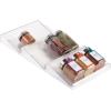 image:imagemDesign Expandable Plastic Deluxe Spice Rack Drawer Organizer for Kitchen Cabinet Drawers 3 Tier Slanted for Spice Jars Food Seasoning Bottle Storage Ligne Collection  ClearClear