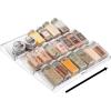 image:imagemDesign Expandable Plastic Deluxe Spice Rack Drawer Organizer for Kitchen Cabinet Drawers 3 Tier Slanted for Spice Jars Food Seasoning Bottle Storage Ligne Collection  ClearClear