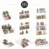 image:imagemDesign Expandable Plastic Deluxe Spice Rack Drawer Organizer for Kitchen Cabinet Drawers 3 Tier Slanted for Spice Jars Food Seasoning Bottle Storage Ligne Collection  ClearClear