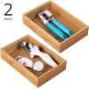 image:imagemDesign Pack of 2 Functional Drawer Organiser  Elegant Bamboo Kitchen Drawer Divider for Cutlery Silverware Utensils  Convenient Drawer Separator  Light Brown152 x 229 x 51 cm