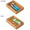 image:imagemDesign Pack of 2 Functional Drawer Organiser  Elegant Bamboo Kitchen Drawer Divider for Cutlery Silverware Utensils  Convenient Drawer Separator  Light Brown152 x 229 x 51 cm