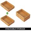 image:imagemDesign Pack of 2 Functional Drawer Organiser  Elegant Bamboo Kitchen Drawer Divider for Cutlery Silverware Utensils  Convenient Drawer Separator  Light Brown152 x 229 x 51 cm