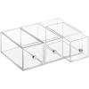 image:imagemDesign Plastic Kitchen Pantry Stackable Storage Organizer Container Station with 3 Drawers for Cabinet Countertop Holds Coffee Tea Sugar Packets Creamers  Lumiere Collection  ClearClear