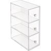 image:imagemDesign Plastic Kitchen Pantry Stackable Storage Organizer Container Station with 3 Drawers for Cabinet Countertop Holds Coffee Tea Sugar Packets Creamers  Lumiere Collection  ClearClear