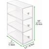 image:imagemDesign Plastic Kitchen Pantry Stackable Storage Organizer Container Station with 3 Drawers for Cabinet Countertop Holds Coffee Tea Sugar Packets Creamers  Lumiere Collection  ClearClear