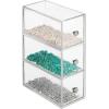 image:imagemDesign Plastic Kitchen Pantry Stackable Storage Organizer Container Station with 3 Drawers for Cabinet Countertop Holds Coffee Tea Sugar Packets Creamers  Lumiere Collection  ClearClear