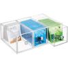 image:imagemDesign Plastic Kitchen Pantry Stackable Storage Organizer Container Station with 3 Drawers for Cabinet Countertop Holds Coffee Tea Sugar Packets Creamers  Lumiere Collection  ClearClear