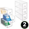 image:imagemDesign Plastic Kitchen Pantry Stackable Storage Organizer Container Station with 3 Drawers for Cabinet Countertop Holds Coffee Tea Sugar Packets Creamers  Lumiere Collection  ClearClear
