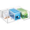 image:imagemDesign Plastic Kitchen Pantry Stackable Storage Organizer Container Station with 3 Drawers for Cabinet Countertop Holds Coffee Tea Sugar Packets Creamers  Lumiere Collection  ClearClear